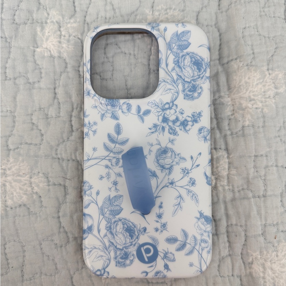 Loopy Blue Toile iPhone 14pro Case